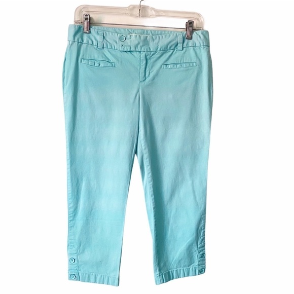 lLOFT Capris Pants Aqua Green Size 4P - Picture 1 of 6